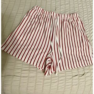 BiBi Women's Red White Striped  Shorts Size Large New Without Tags